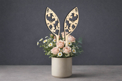 Bunny Butterflies SVG Easter Ears Planter Laser Rabbit Gift Product Image 1