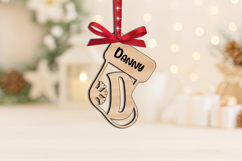Christmas Sock Letter D SVG Ornament Monogram Laser Alphabet Product Image 1