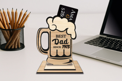 Beer Mug Father&#039;s Day SVG Gift Card Money Holder Laser Cut Product Image 1