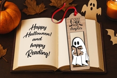 Halloween Bookmark SVG Laser Cut File Gift Ghost Reading Pic Product Image 1