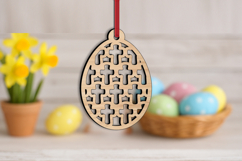 Holiday SVG Easter Egg Crosses Laser Ornament Present Gift Product Image 1