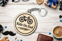 Laser SVG Ride onDad Father Day Keychain Gift Grandpa Product Image 1
