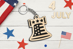 Liberty Bell 4th July Keychain Laser SVG Independence Day Product Image 1