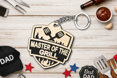 Master of the Grill Father's Day Keychain Gift SVG Laser Product Image 1