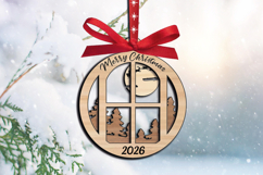 Merry Christmas Tree Ornament House Warming SVG Laser Decor Product Image 4