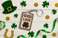 St. Patrick's Day Luck Charm Keychain SVG Laser Gift Digital Product Image 1
