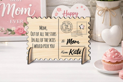 Stamped Post Card Mother's Day SVG Present Laser Happy Gift Product Image 1