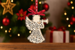 SVG Holy Angel Christmas Tree Ornament Laser Holiday Gift Product Image 2