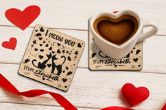 SVG Square I Meow You Valentine Day Coaster Laser Love Gift Product Image 1