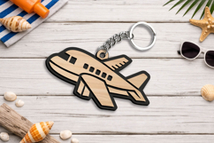SVG Summer Airplane Travel Keychain Gift Laser Present Cute Product Image 1