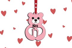 Valentine&#039;s Day Love Bear Letter N Gift Laser Alphabet SVG Product Image 1