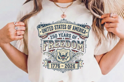 USA 250th Anniversary T Shirt 1776-2026 Sublimation Product Image 1