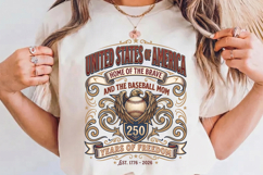 USA 250th Anniversary Baseball Mom 1776-2026 Sublimation PNG Product Image 1