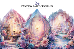 Fantasy Fairy Crystal Clipart PNG Bundle Product Image 1