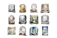 Cozy Watercolor Reading Room Clipart Set Product Image 3