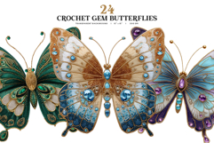 Crochet Gem Butterfly PNG Collection Product Image 1
