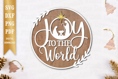 Joy to the World SVG for Christmas Door Hanger Product Image 2