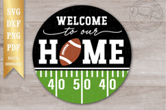 Football Welcome Sign SVG DXF for Door Hanger Product Image 1