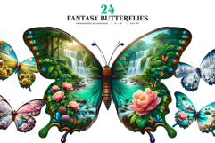 Fantasy Butterfly Clipart PNG Set Product Image 1