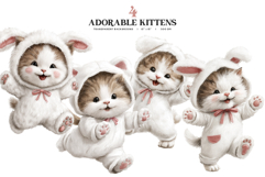 Adorable Bunny Kitten Clipart PNG Set Product Image 1
