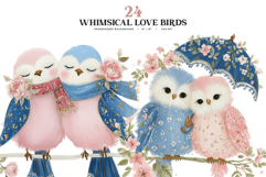 Whimsical Love Birds Clipart PNG Set Product Image 1