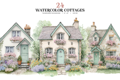 Watercolor Cottage Clipart Set Product Image 1