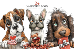 Valentine Dog Clipart Product Image 1