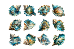 Fantasy Conch Shell Landscape PNG Clipart Product Image 3