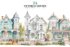 Watercolor Victorian House Clipart Product Image 1