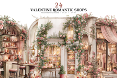 Romantic Valentine Shop Clipart Set Product Image 1