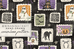 Halloween Seamless Pattern by NinaNinaCraft, Stamps Pattern Product Image 1