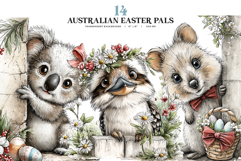 Aussie Easter Animals Clipart Bundle Peeking PNGs Product Image 1