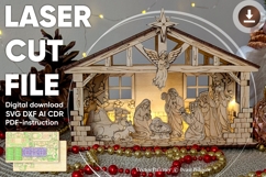 Christmas Laser Cut File - SVG Nativity Scene Product Image 1