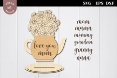 Flower holder with stand laser cut files Mothers day svg Product Image 2