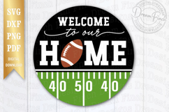Football Welcome Sign SVG DXF for Door Hanger Product Image 2