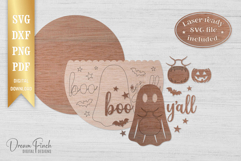 Boo Y&#039;all SVG DXF EPS Cut Files for Door Hanger Product Image 2