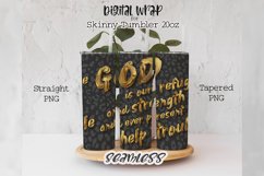 SEAMLESS god is our refuge tumbler wrap sublimation glitter Product Image 1