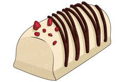 White chocolate decorated with dark chocolate syrup Product Image 1