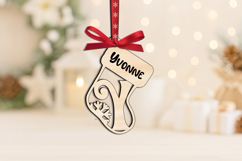 Christmas Sock Laser Letter Y Ornament SVG Alphabet Monogram Product Image 2