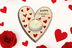 St. Valentine's Day Heart Candle Holder Laser SVG Love Gift Product Image 3