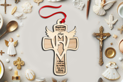 Laser Cross Letter H Ornament Monogram SVG Holy Baptism Gift Product Image 3