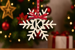 SVG Alphabet Letter K Christmas Ornament Monogram Laser Gift Product Image 2