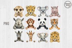 62 Safari Animals Jungle Nursery Bundle PNG Product Image 1