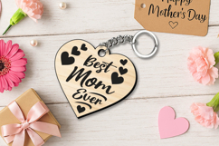 Best Mom Ever Mothers Day Keychain Gift SVG Laser Love Heart Product Image 2