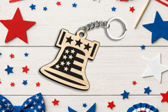 Liberty Bell 4th July Keychain Laser SVG Independence Day Product Image 2