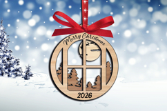 Merry Christmas Tree Ornament House Warming SVG Laser Decor Product Image 3