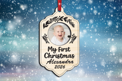 My First Christmas Tree Toy Baby Photo Ornament SVG Laser Product Image 2