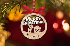 Holiday Deer Present SVG Merry Christmas Ornament Laser Gift Product Image 2