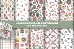 10 CHRISTMAS SEAMLESS PATTERNS | PNG JPG EPS SVG Product Image 1