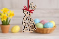 SVG Easter Bunny Ornament Holiday Pattern Present Laser Gift Product Image 3